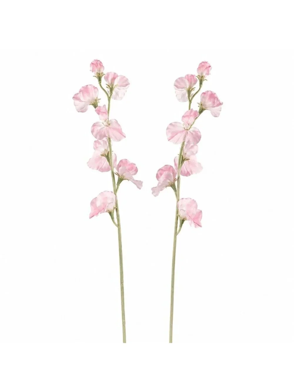 Pink Sweet Pea Flower Stems Faux Floral Cottagecore Decor Romantic Wedding Flowe